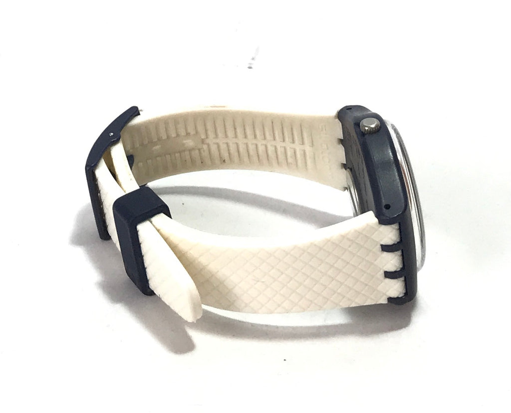 Swatch White & Navy Unisex Wrist Watch | Like New |
