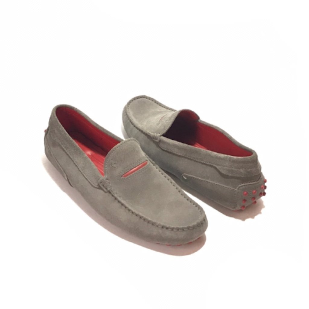 TOD'S x Ferrari Light Grey 'Gommino' Suede Men's Loafers | Like New |