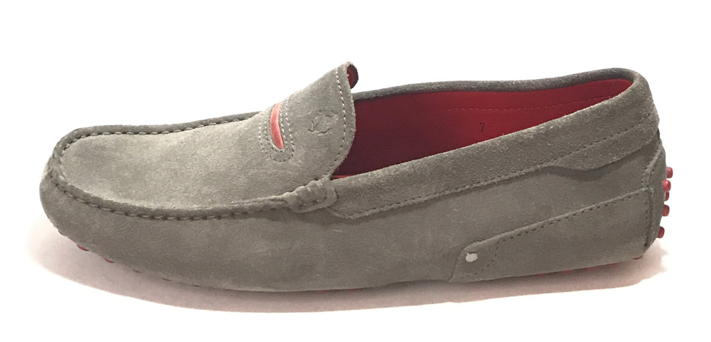 TOD'S x Ferrari Light Grey 'Gommino' Suede Men's Loafers | Like New |