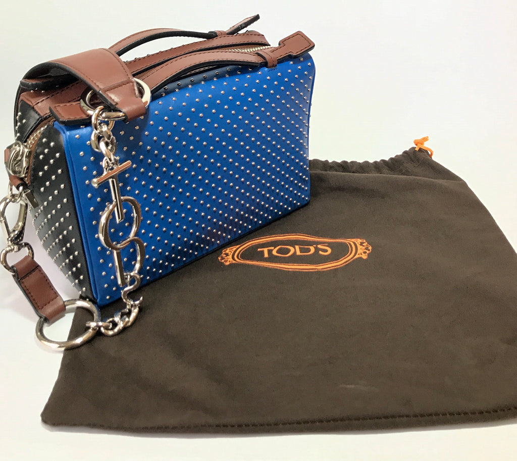 Tod's GOMMINO Multi Colour Micro Stud Leather Camera Bag | Like New |