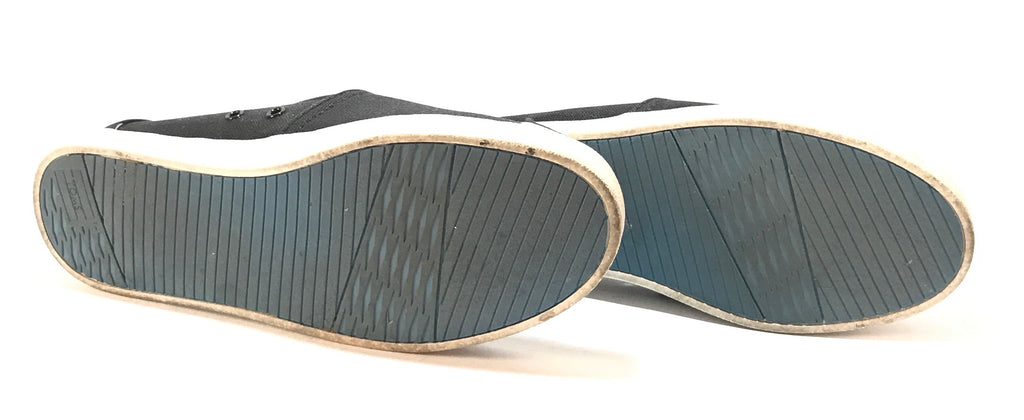 TOMS Black & White Canvas Slip-on Shoes | Gently Used |