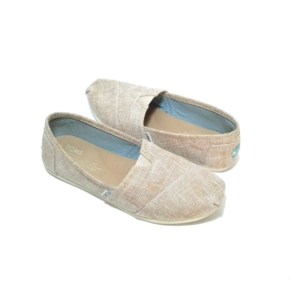 TOMS Beige Canvas Women's Classic Shoes | Like New |