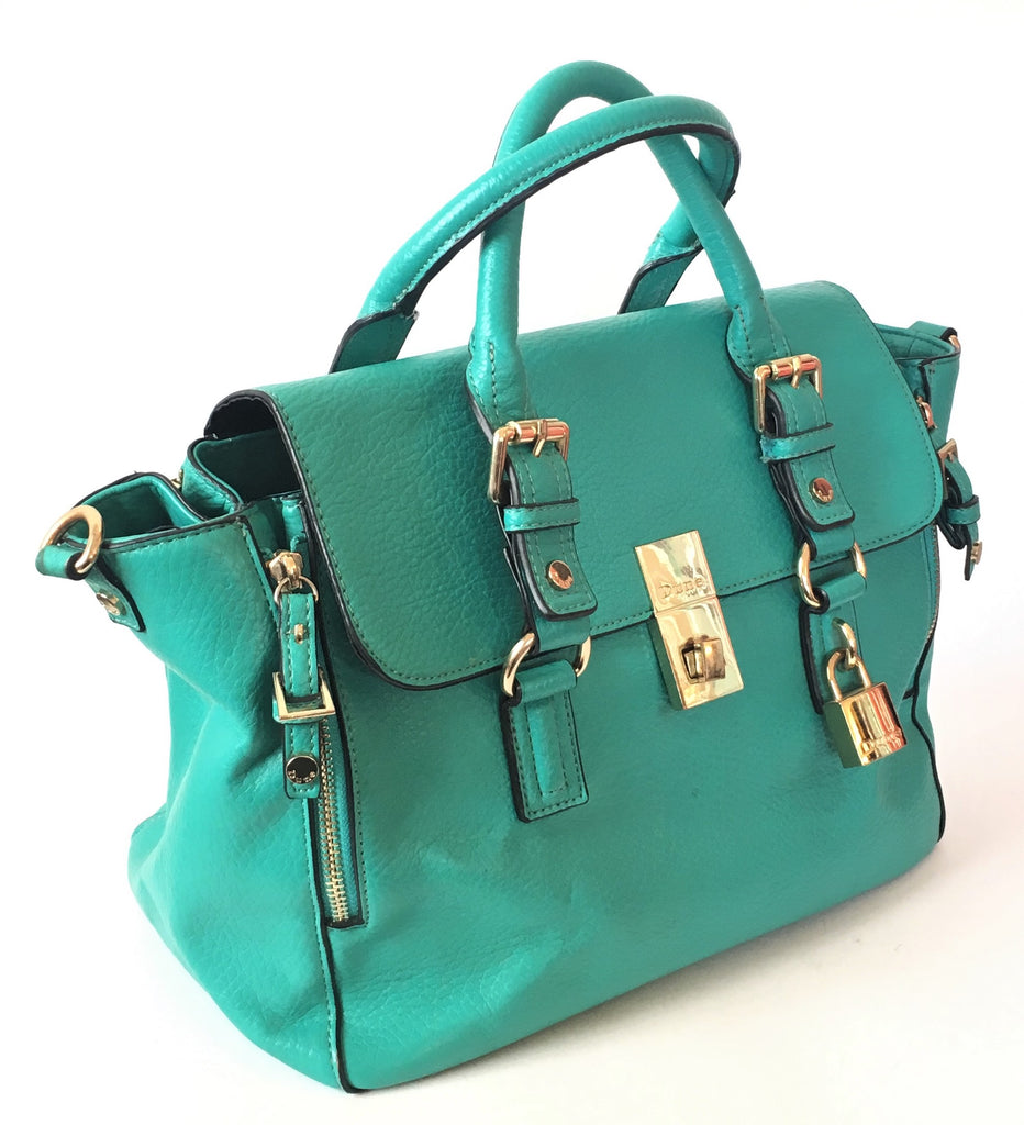 Dune Teal Green Padlock Tote | Pre Loved |