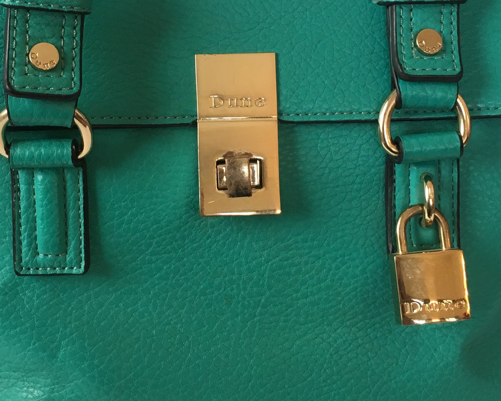 Dune Teal Green Padlock Tote | Pre Loved |