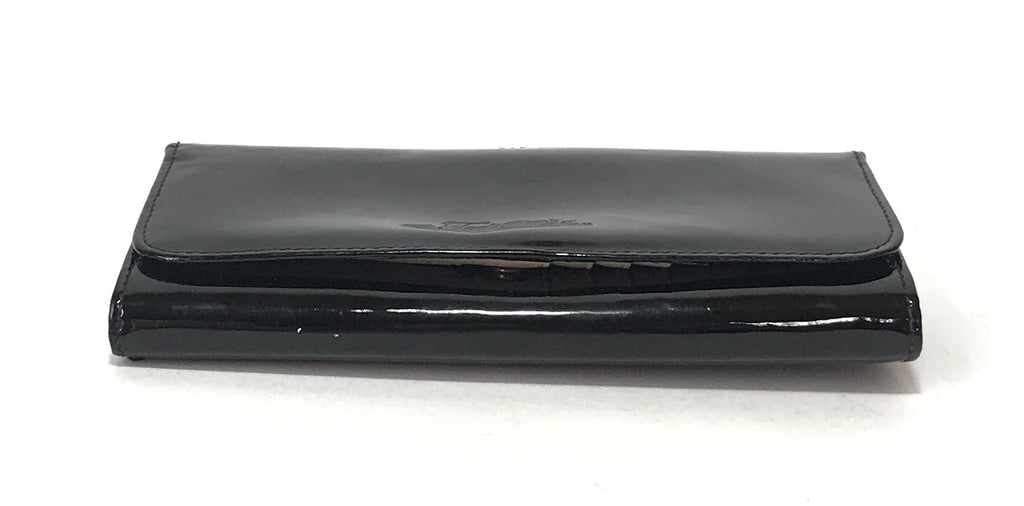 Ted Baker Black Patent Leather Crystal Bobble Long Wallet | Pre Loved |