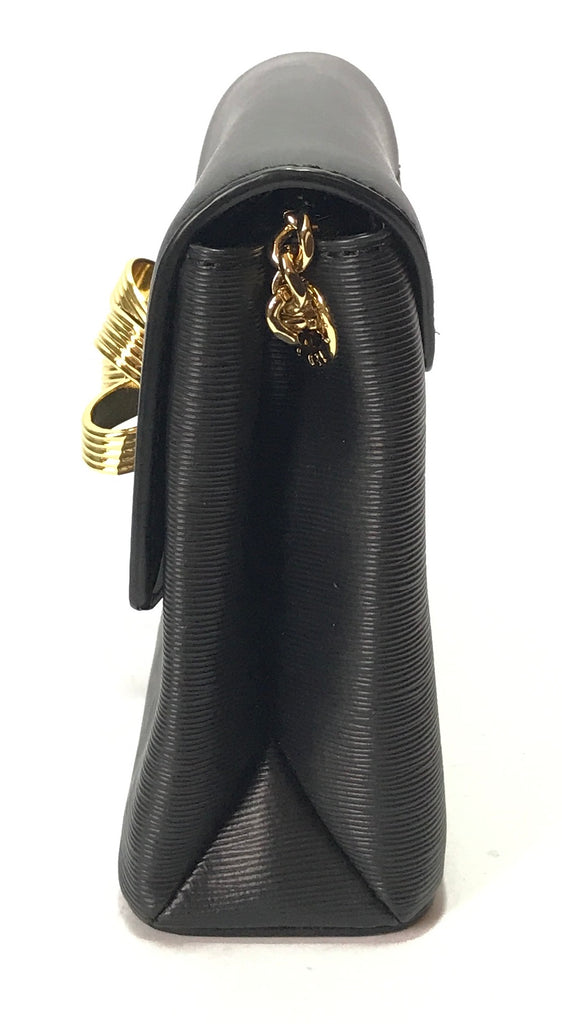 Ted baker black new arrivals bag with gold bow