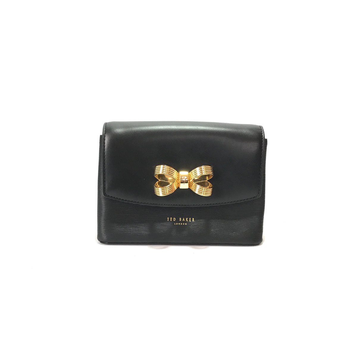 Ted baker black bag with gold bow best sale