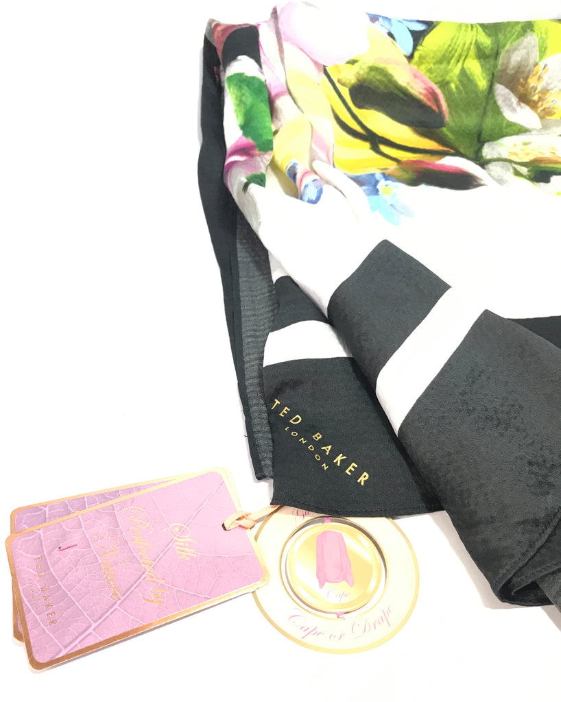 Ted Baker 'Forget Me Not' Silk Cape Scarf | Brand New |