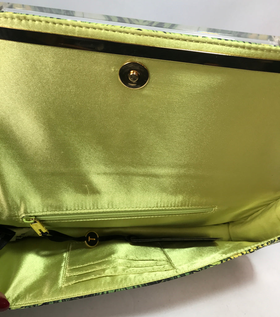 Ted Baker Green & White Printed Clutch | Like New |