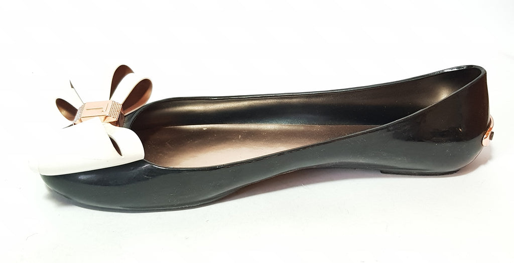 Ted Baker 'Julivia' Bow Detail Jelly Ballet Flats | Pre Loved |