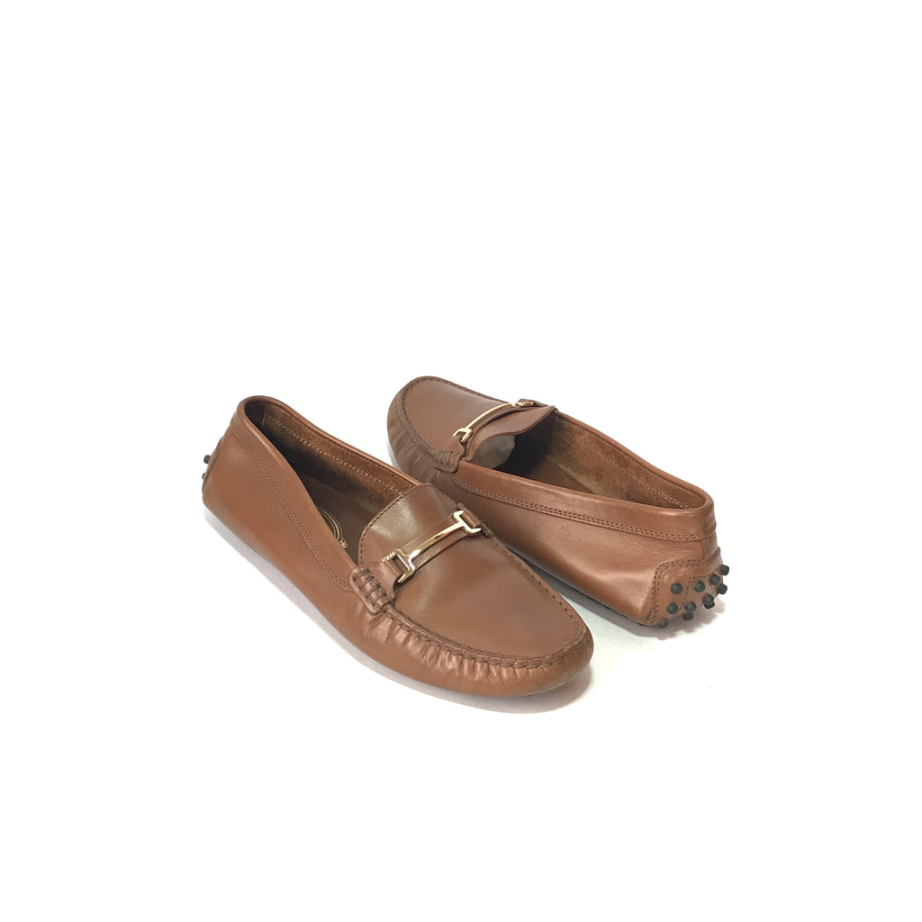 TOD'S Brown Leather Driver Loafers | Pre Loved |