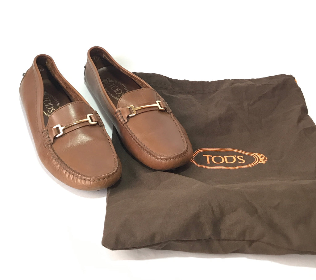 TOD'S Brown Leather Driver Loafers | Pre Loved |