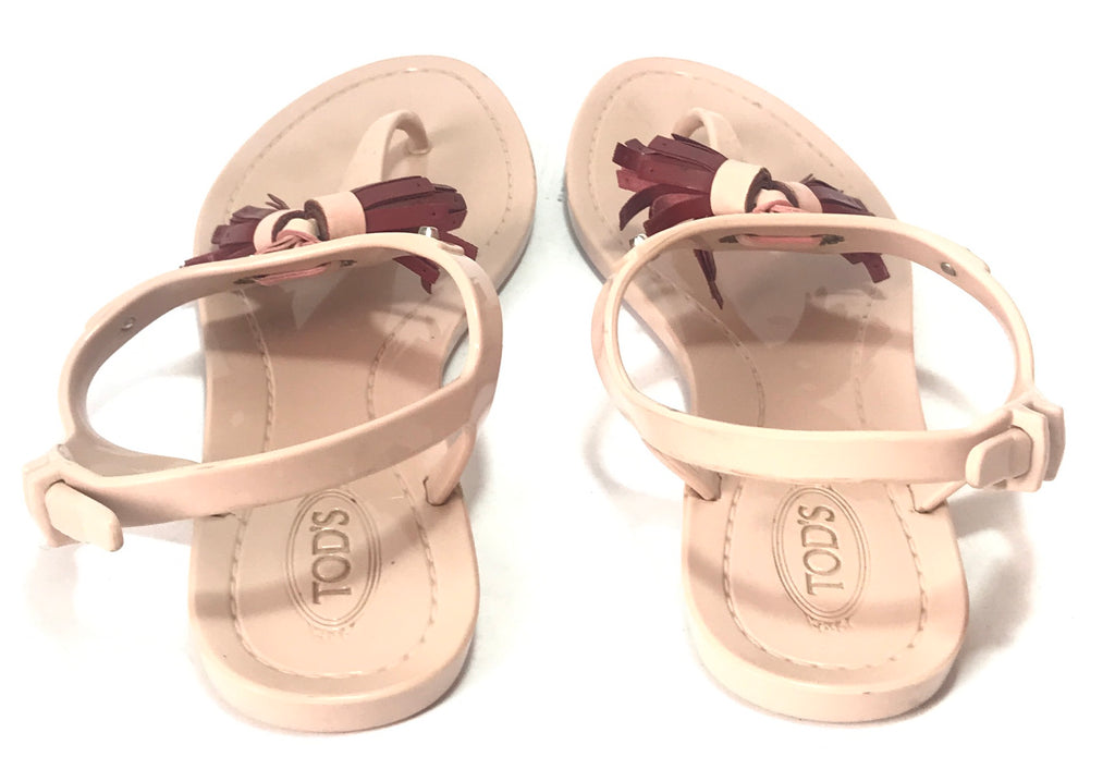 TOD's Taupe Jelly Thong Sandals | Pre Loved |
