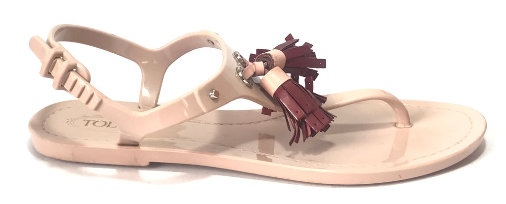 TOD's Taupe Jelly Thong Sandals | Pre Loved |