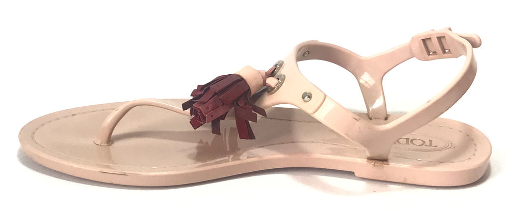 TOD's Taupe Jelly Thong Sandals | Pre Loved |