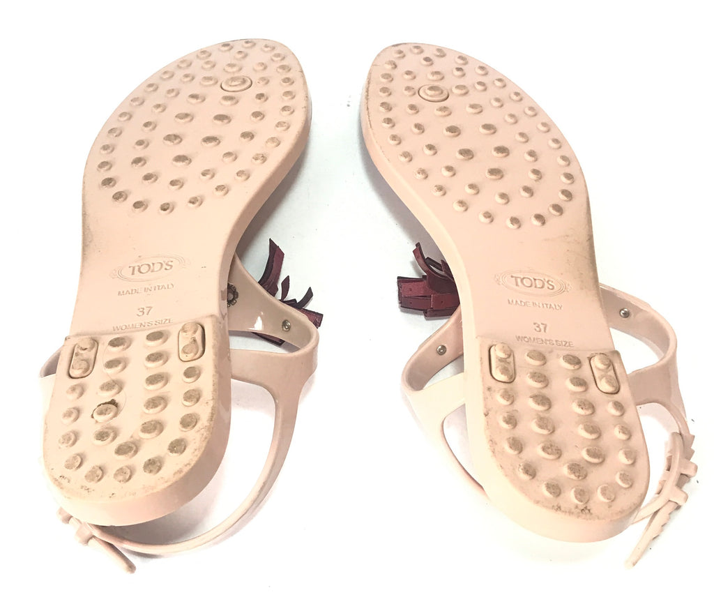 TOD's Taupe Jelly Thong Sandals | Pre Loved |