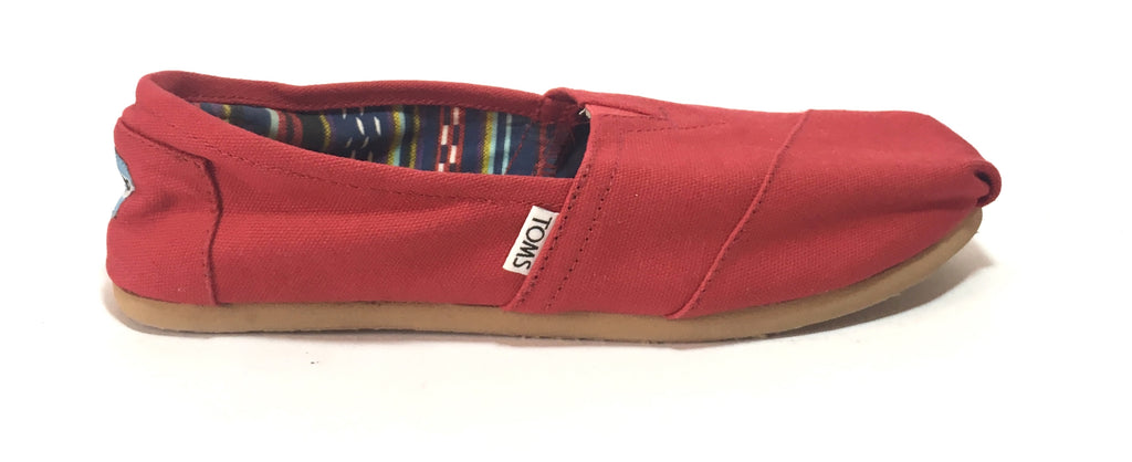 TOMS Red Canvas Women's Shoes | Brand New |