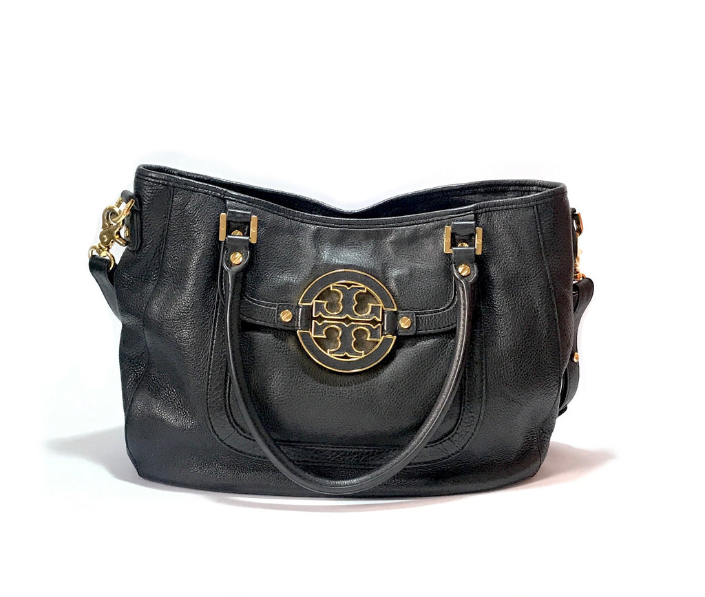 Tory Burch 'AMANDA' Black Leather Tote | Pre Loved |