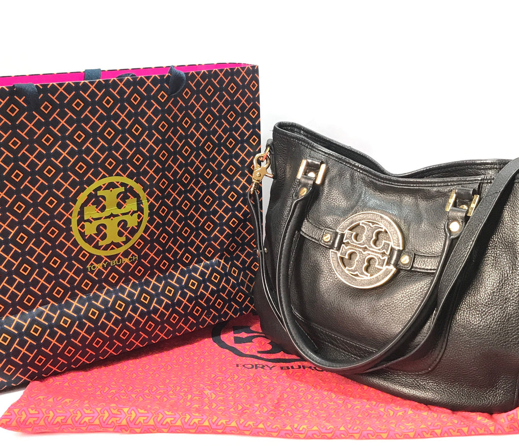 Tory Burch 'AMANDA' Black Leather Tote | Pre Loved |