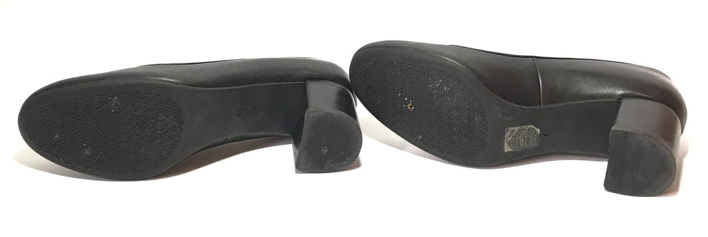 Tory Burch Black Leather 'Janey' Block Heels | Gently Used |