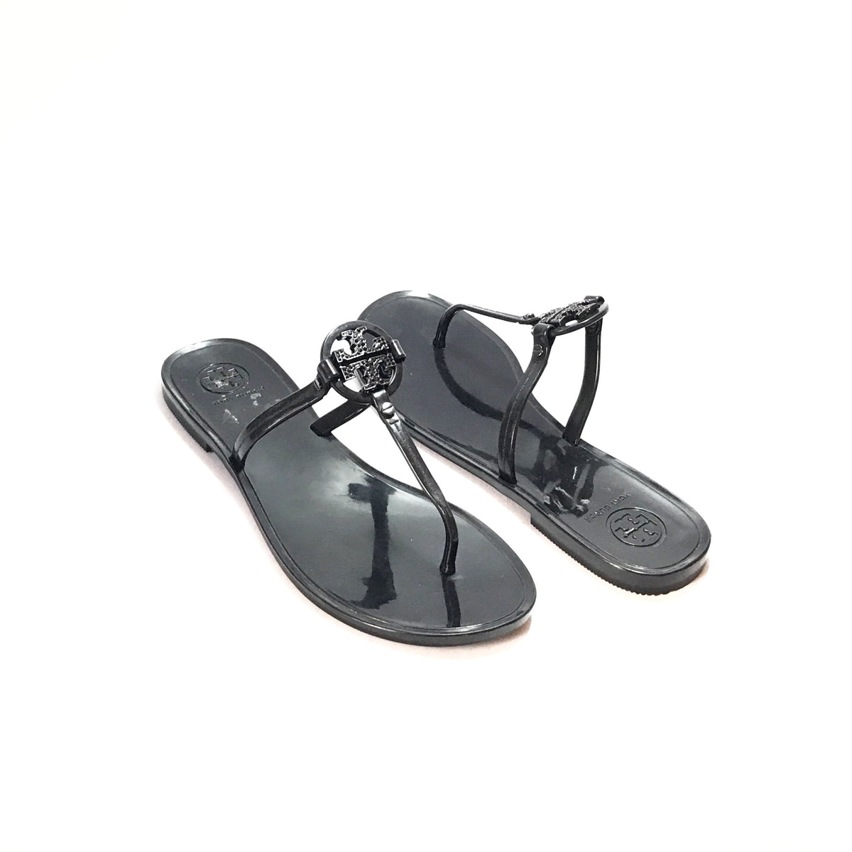 Tory Burch Black Jelly Rhinestone Flats Like New Secret Stash
