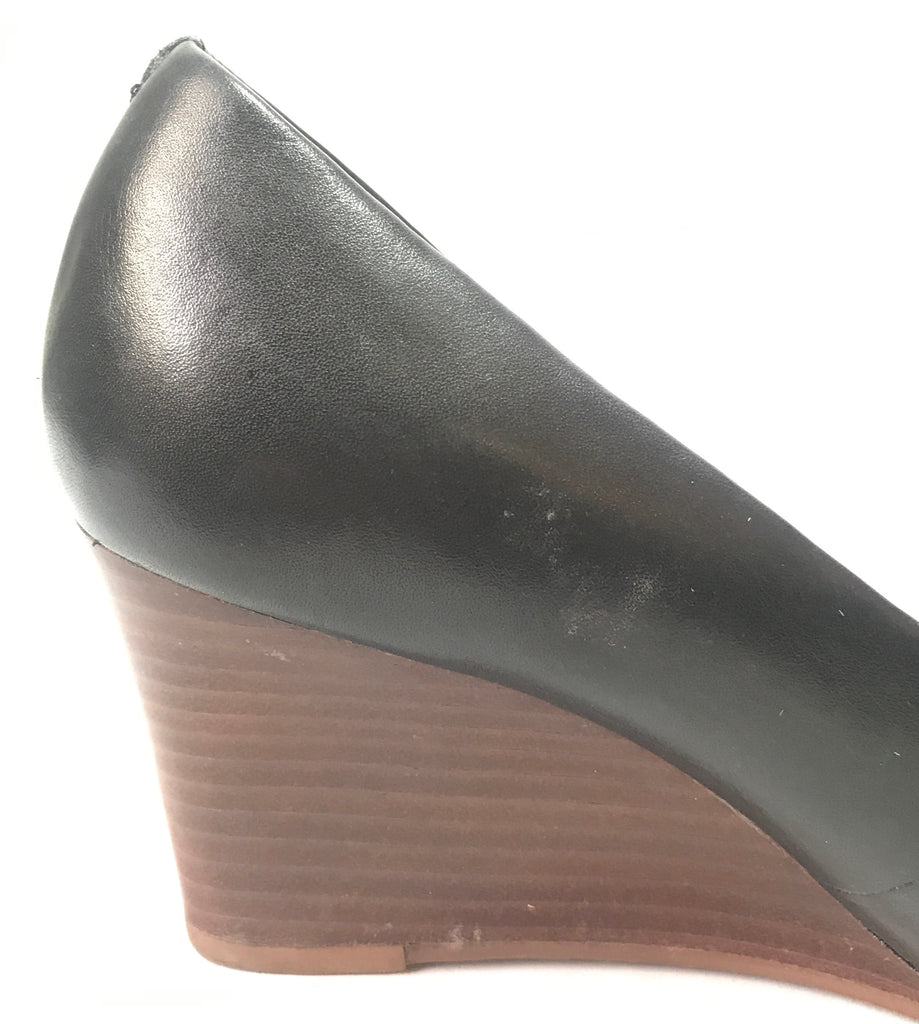 Tory Burch Black Leather 'Lowell' Wedges | Gently Used |