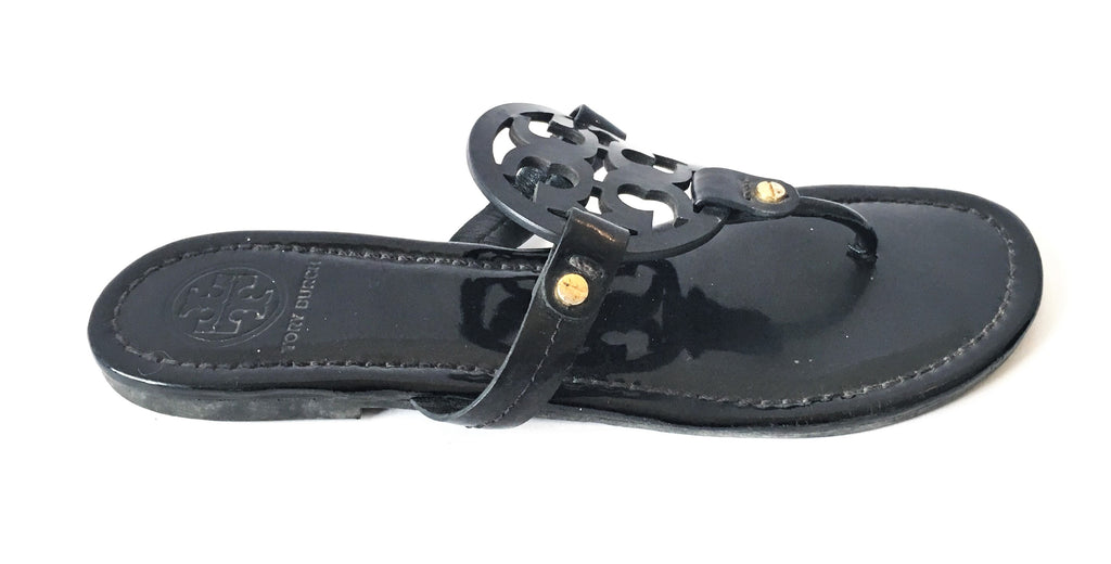Tory Burch Black 'Miller' Leather Sandals | Pre Loved |