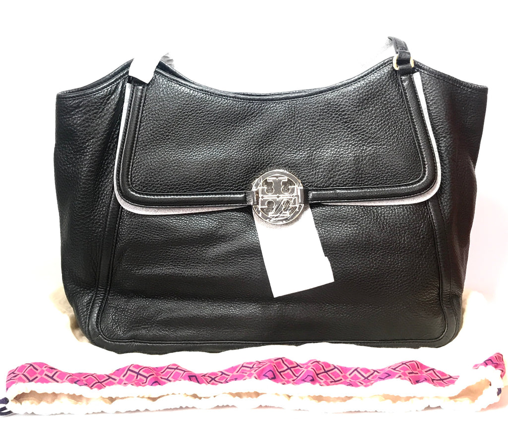 Tory Burch Black Leather 'AMANDA' Shoulder Bag | Brand New |