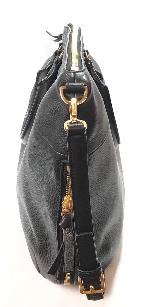 Tory Burch Black Pebbled Leather Bag | Like New |