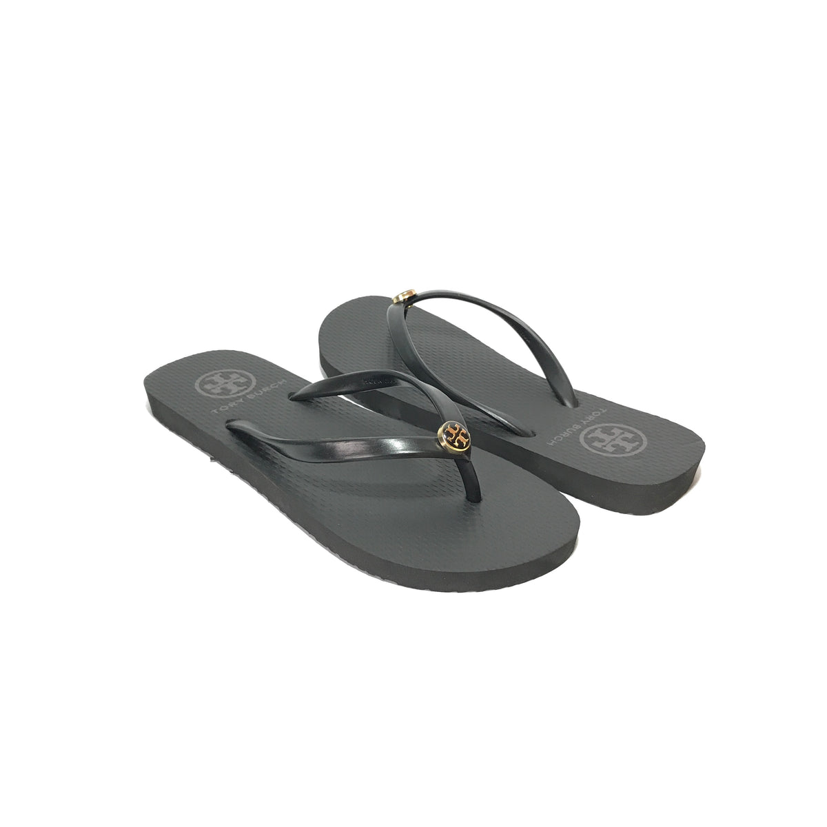 Tory burch black rubber flip best sale flops