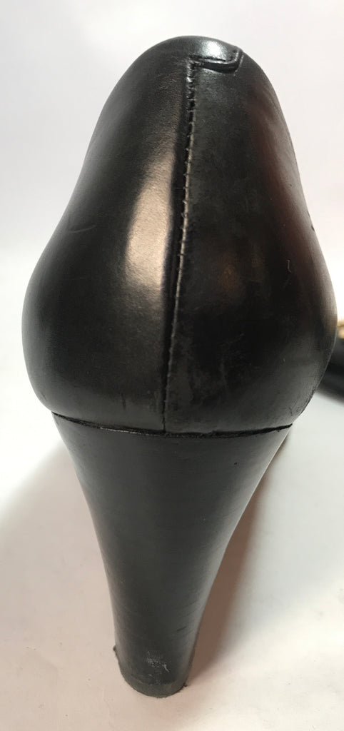 Tory Burch Black Leather Wedges | Pre Loved |