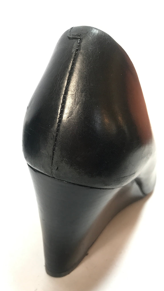 Tory Burch Black Leather Wedges | Pre Loved |