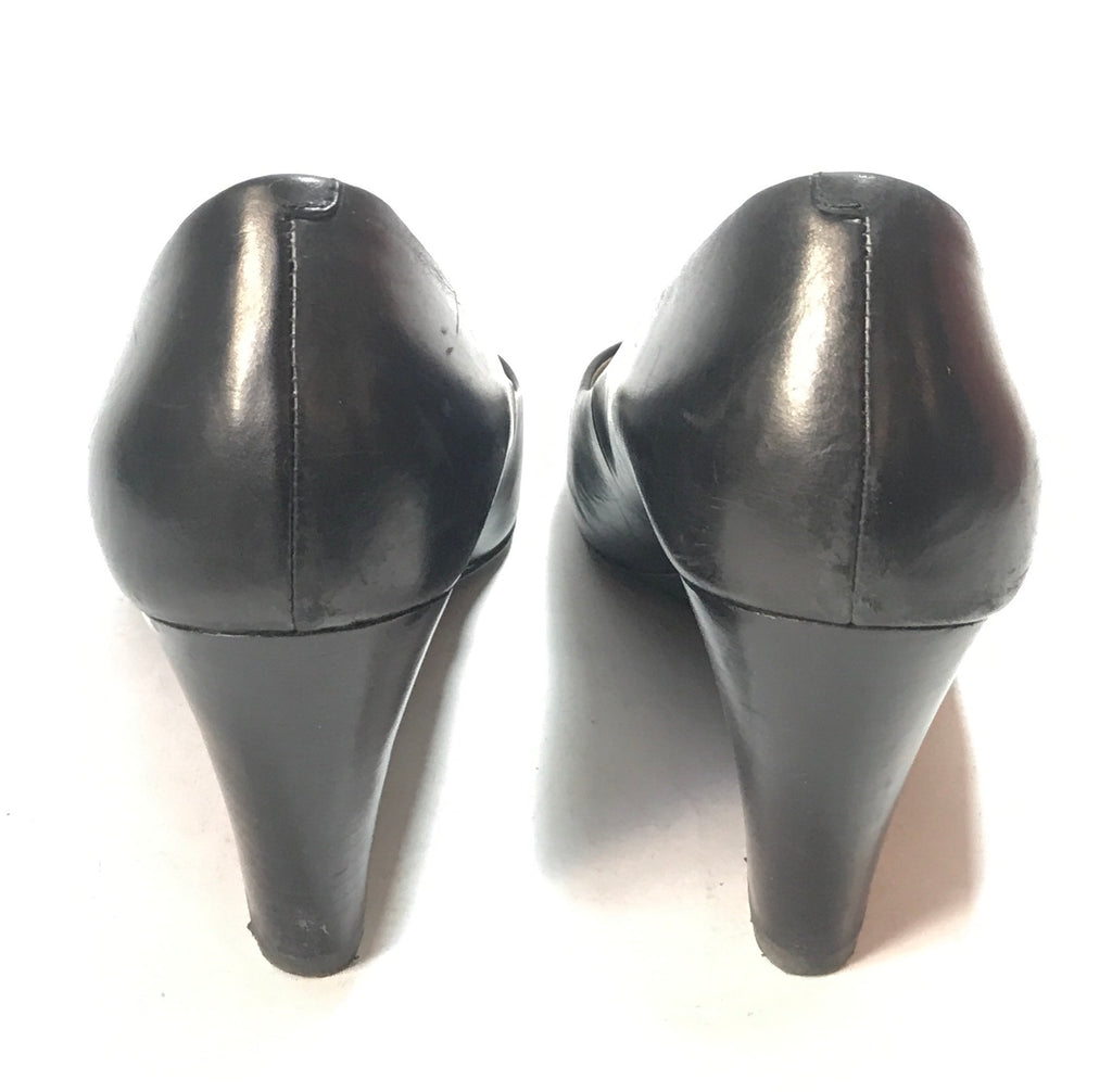 Tory Burch Black Leather Wedges | Pre Loved |