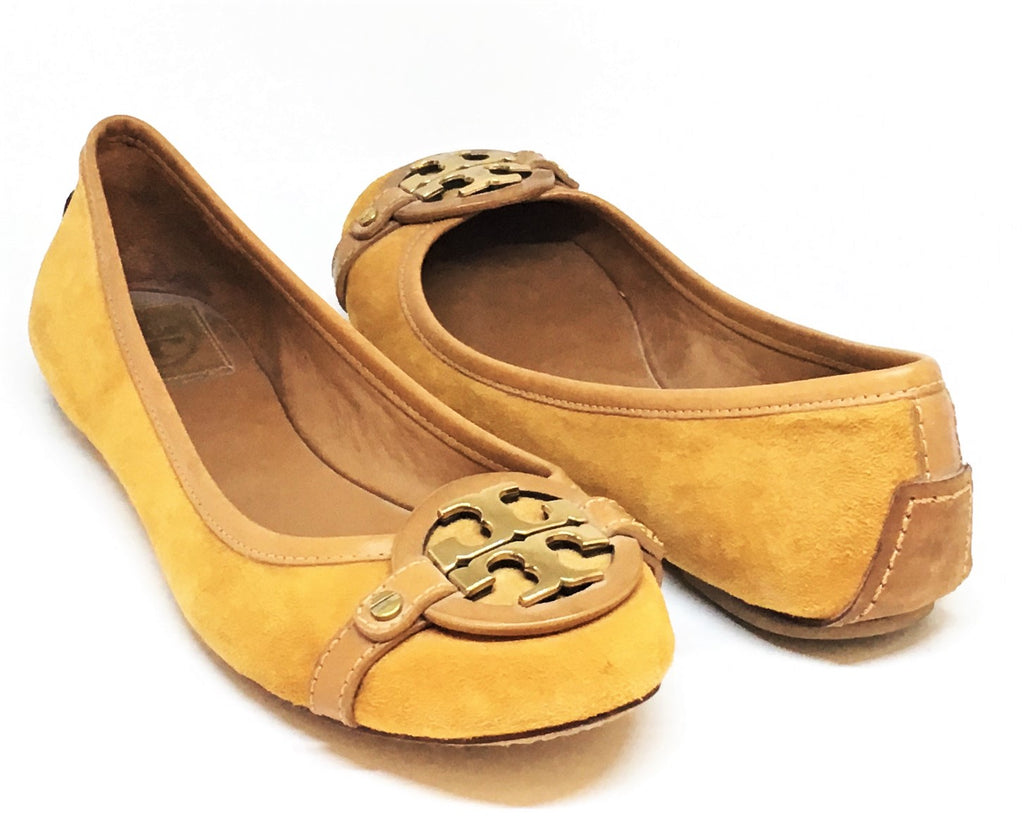 Tory Burch Tan Suede Ballet Flats | Pre Loved |