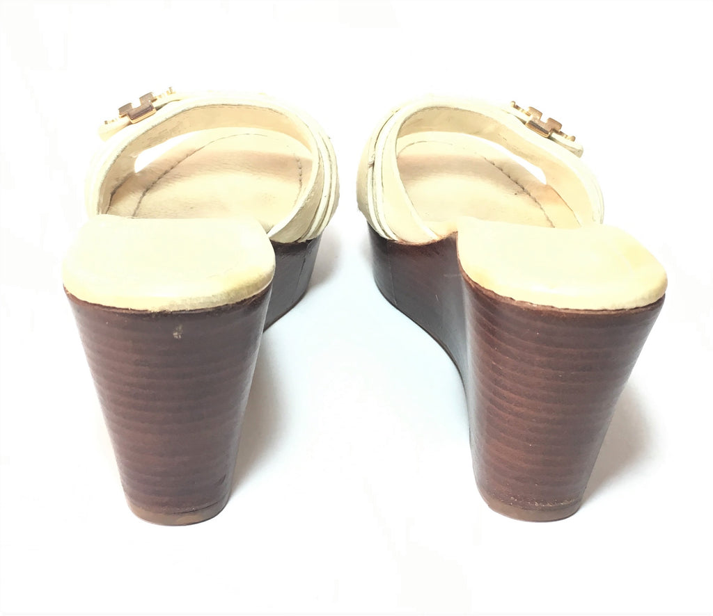 Tory Burch Cream Leather Wedges | Pre Loved |