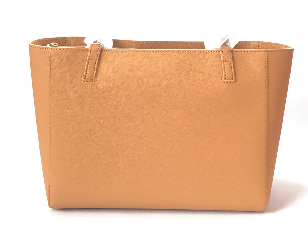 Tory Burch Tan Saffiano 'Emerson Buckle' Leather Tote | Brand New |