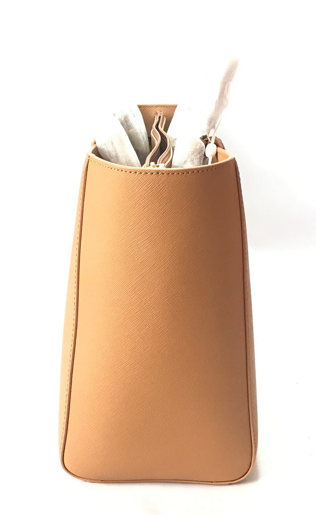 Tory Burch Tan Saffiano 'Emerson Buckle' Leather Tote | Brand New |