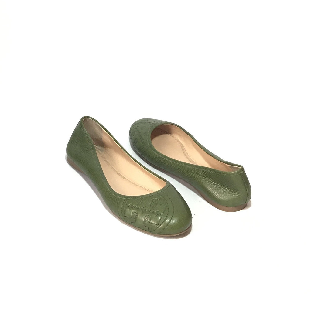 Tory Burch Olive Green 'Ruby' Ballet Flats | Gently Used |
