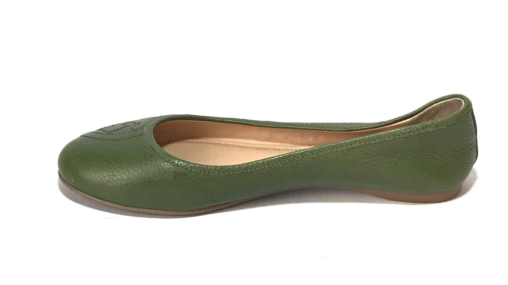 Tory Burch Olive Green 'Ruby' Ballet Flats | Gently Used |