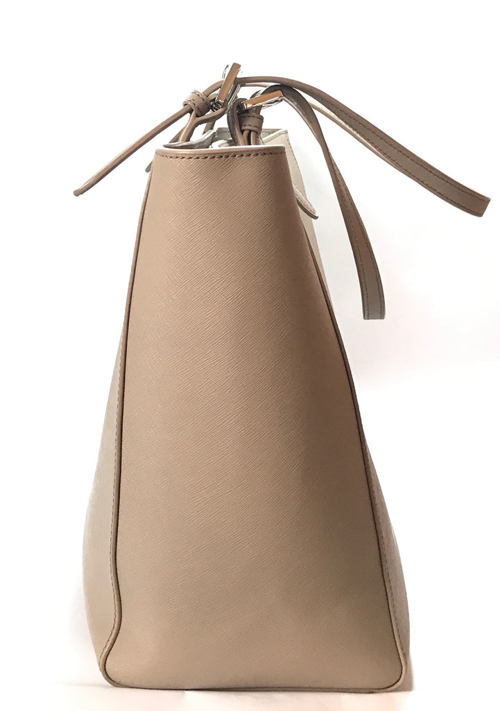 Tory Burch Grey 'YORK' Buckle Leather Tote | Like New |