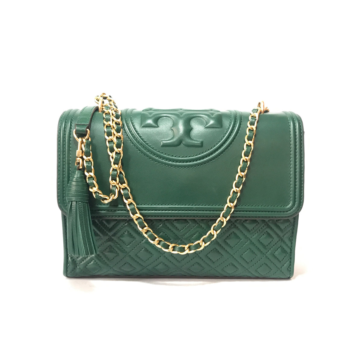 Tory Burch Medium Green Fleming Flap Bag Gently Used Secret Stash