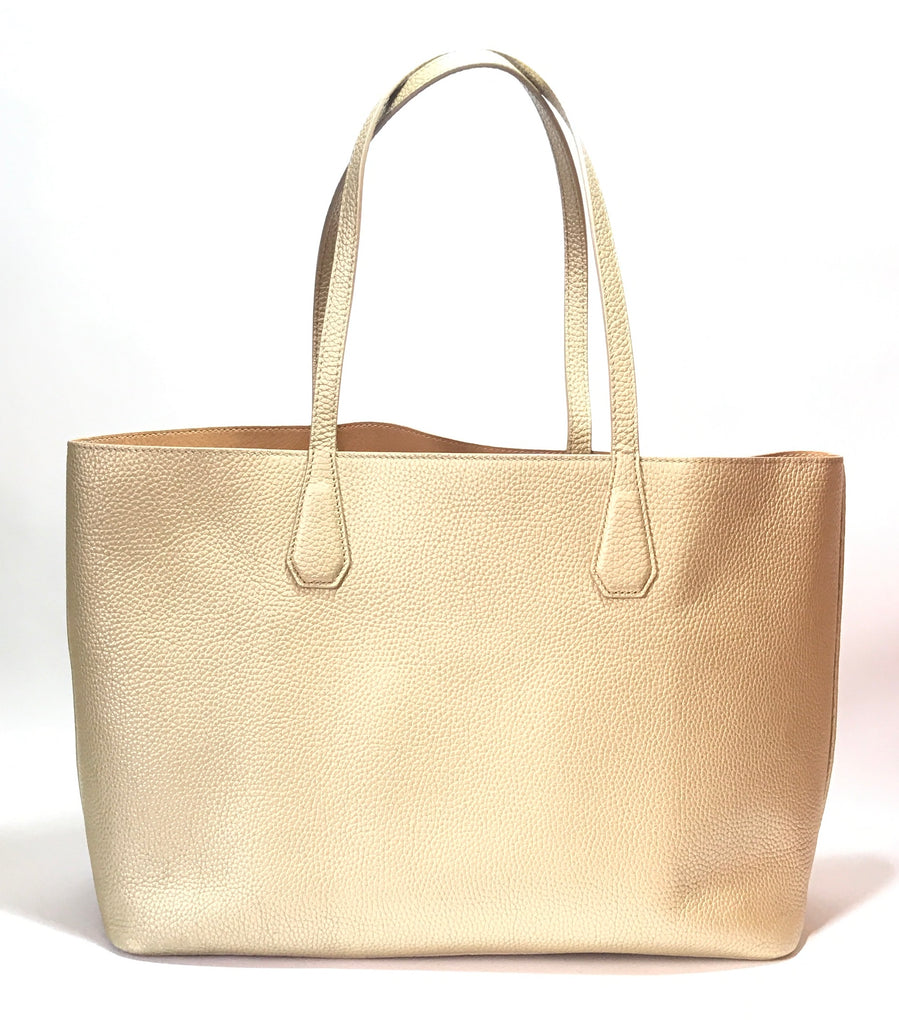 Tory Burch PERRY Gold Soft Leather Shopping Tote | Gently Used |