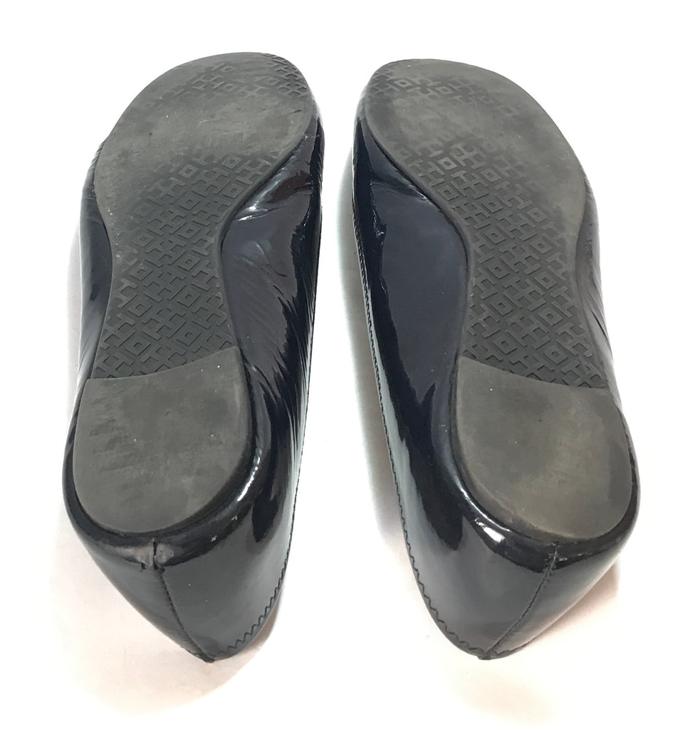 Tory Burch 'Reva' Navy Patent Ballet Flats | Pre Loved |