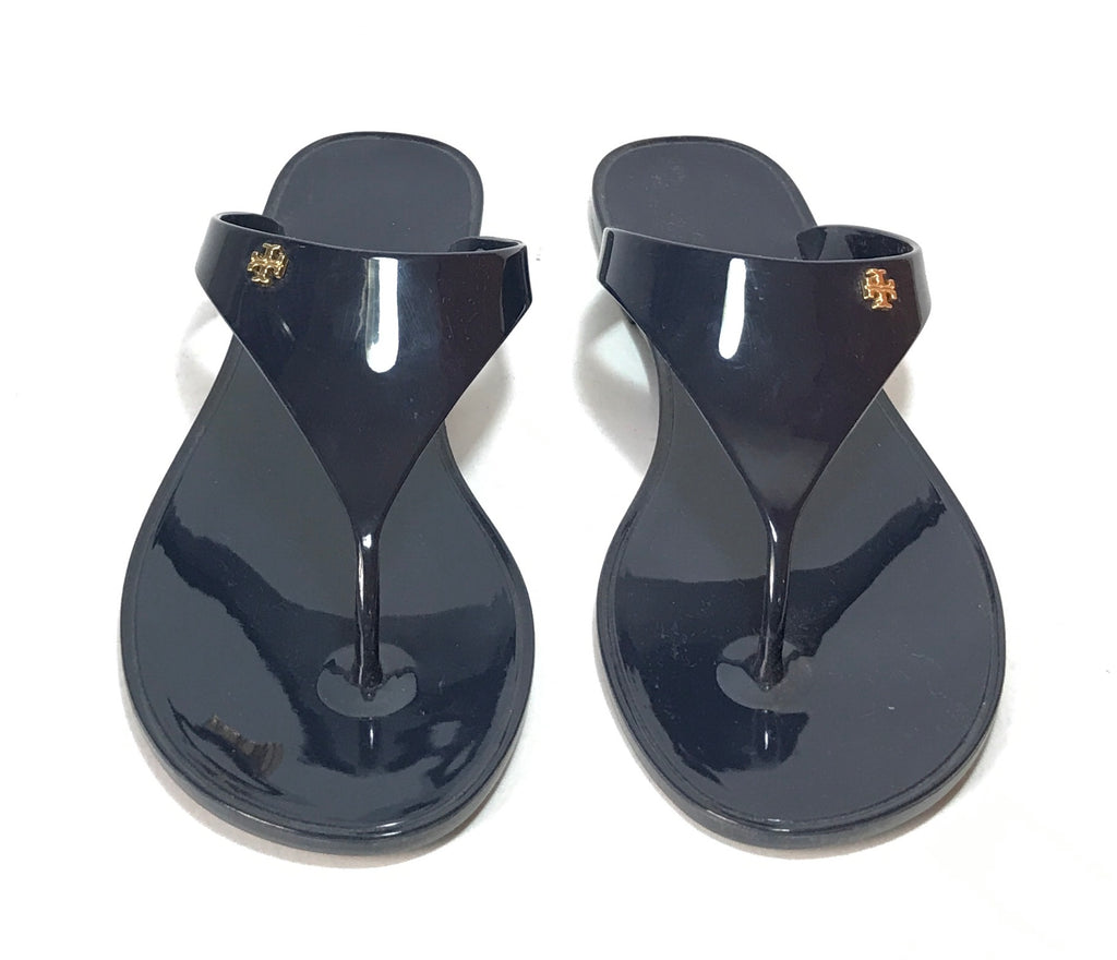 Tory Burch Navy Jelly 'Speer Flat Thong' Sandals | Brand New |