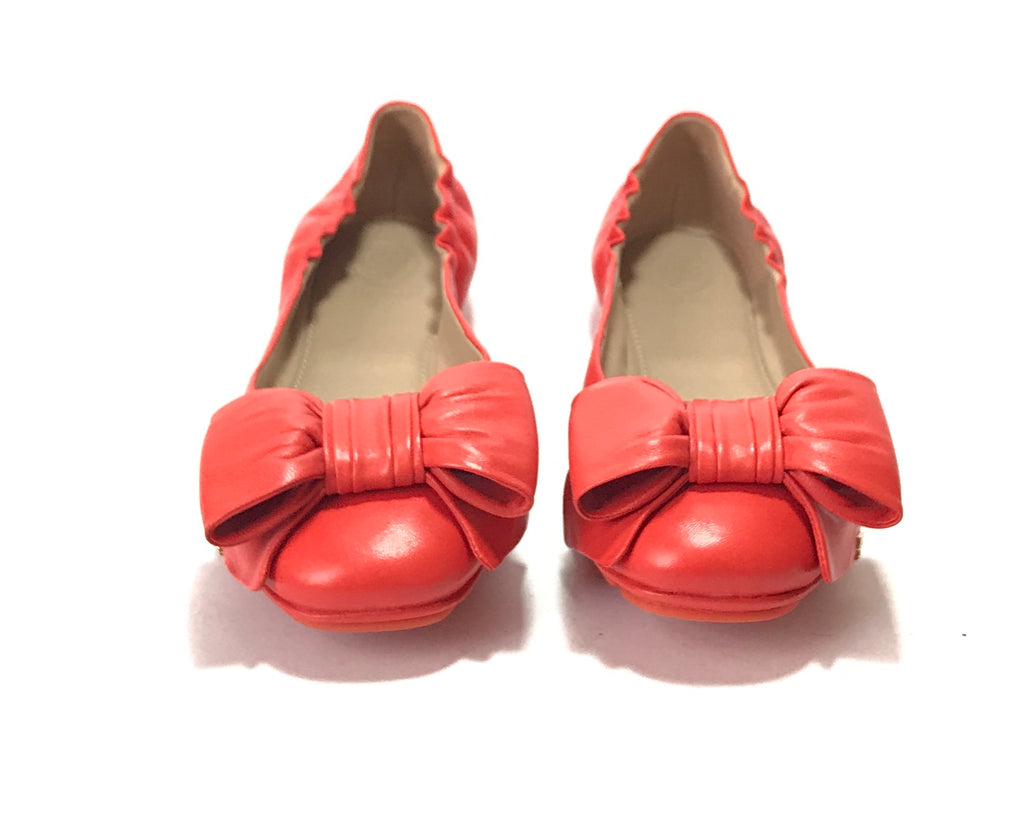 Tory Burch DIVINE BOW Driver Leather Ballet Flats Brand New