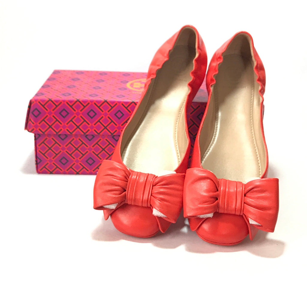 Tory Burch 'DIVINE' BOW Driver Leather Ballet Flats | Brand New |