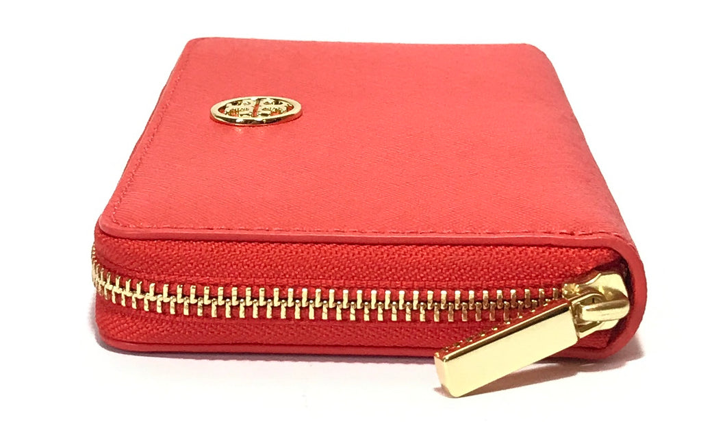 Tory Burch Orange Leather Continental Wallet | Like New |