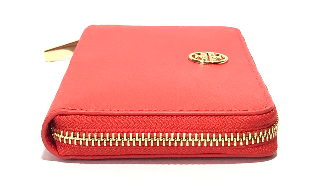 Tory Burch Orange Leather Continental Wallet | Like New |