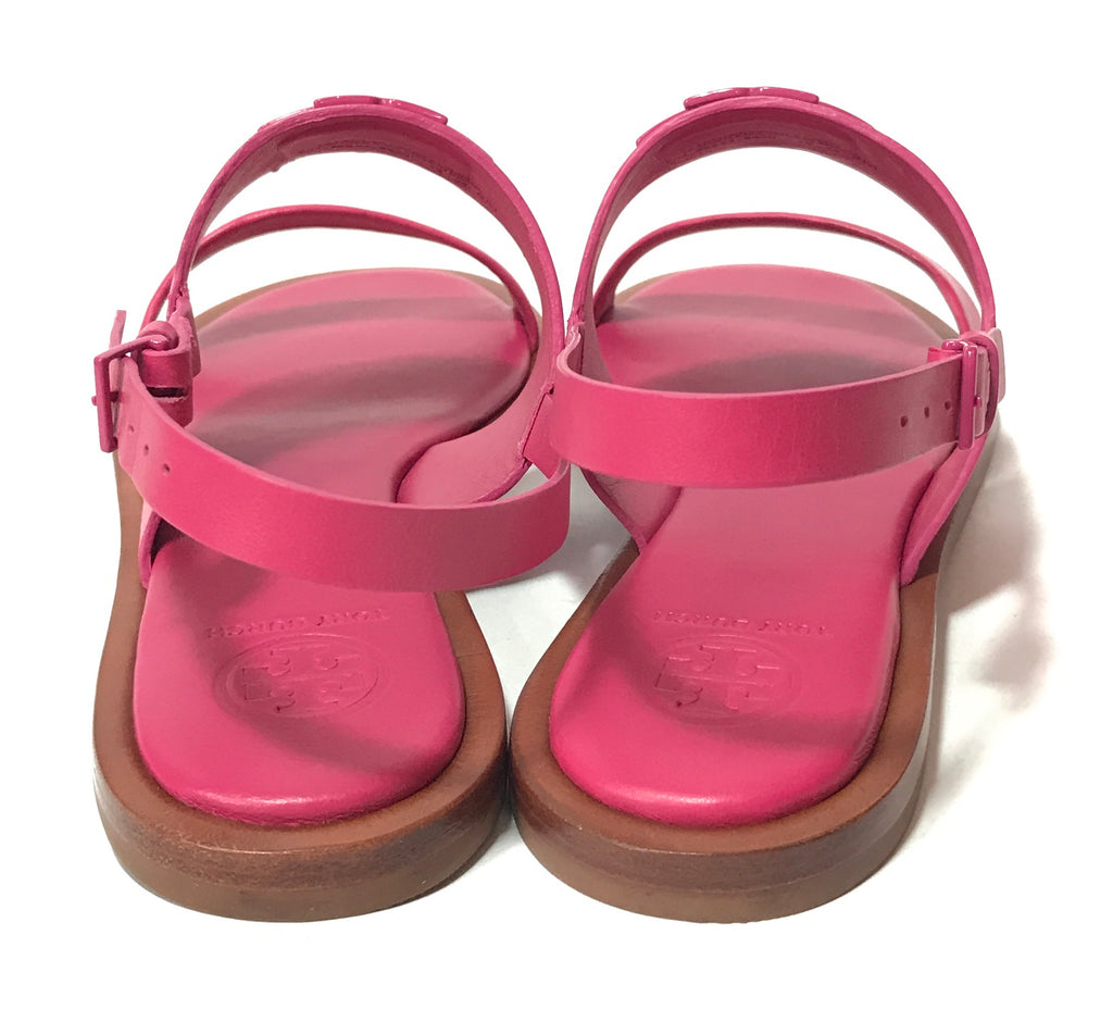 Tory Burch Pink Dual Strap Leather Sandals | Brand New |