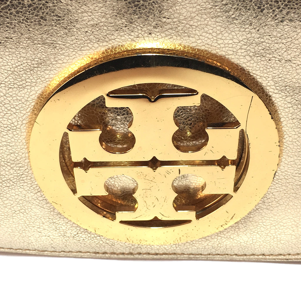 Tory Burch Gold REVA Leather Bag | Pre Loved |